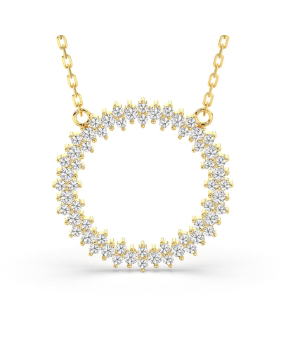 Collier rond double rangs de diamants en or jaune 750