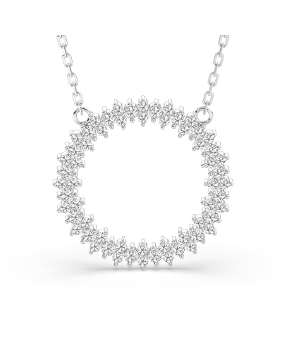 Collier rond double rangs de diamants en or blanc 750