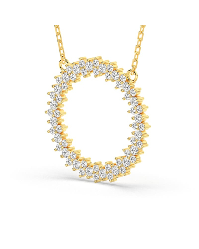 Collier rond double rangs de diamants en or jaune 750
