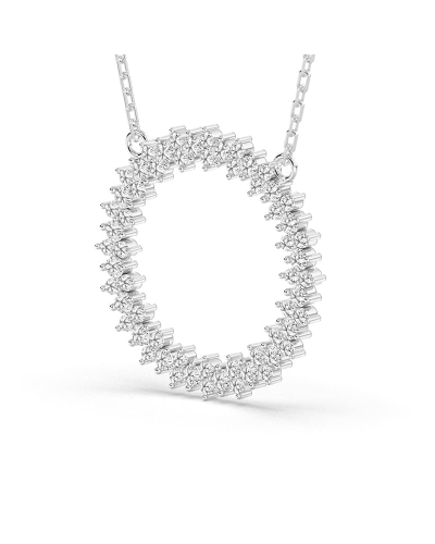 Collier rond double rangs de diamants en or blanc 750