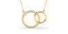 Collier double anneaux diamants en or jaune