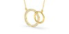 Collier double anneaux diamants en or jaune
