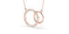 Collier double anneaux diamants en or rose