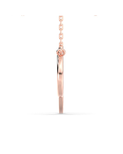 Collier double anneaux diamants en or rose