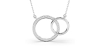 Collier double anneaux diamants en or blanc