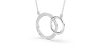 Collier double anneaux diamants en or blanc