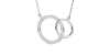 Collier double anneaux diamants en or blanc