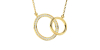 Collier double anneaux diamants en or jaune
