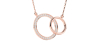 Collier double anneaux diamants en or rose