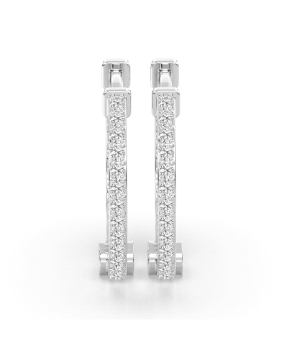 Boucles d'oreilles créoles de diamants en or blanc