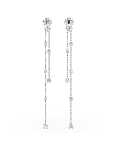 Boucles d'oreilles pendantes Diamants en or blanc