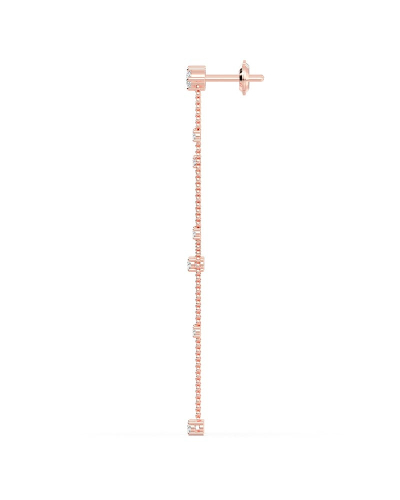 Boucles d'oreilles pendantes Diamants en or rose
