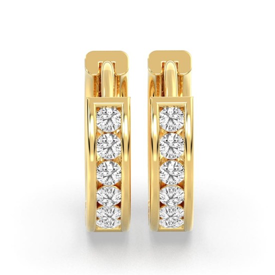créoles serties de 12 diamants avec or jaune