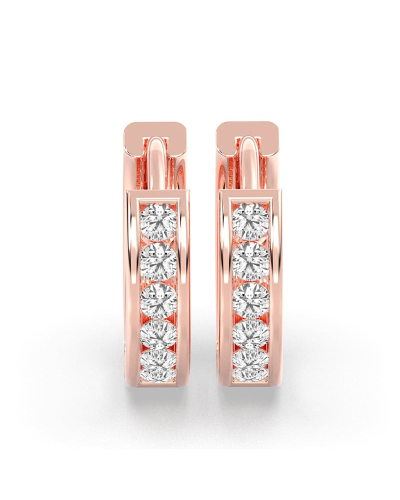 créoles serties de 12 diamants avec or rose