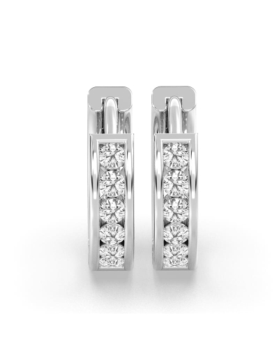 créoles serties de 12 diamants avec or blanc