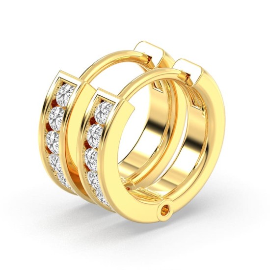 créoles serties de 12 diamants avec or jaune