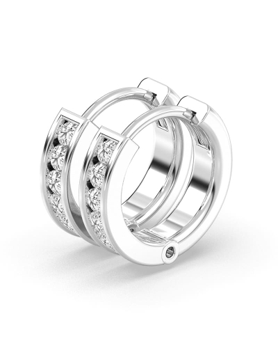 créoles serties de 12 diamants avec or blanc