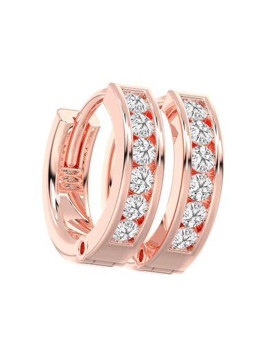créoles serties de 12 diamants avec or rose