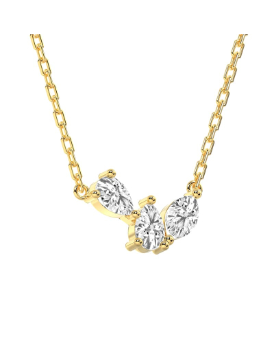 Collier de trois diamants en or jaune
