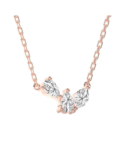 Collier de trois diamants en or rose