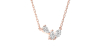 Collier de trois diamants en or rose
