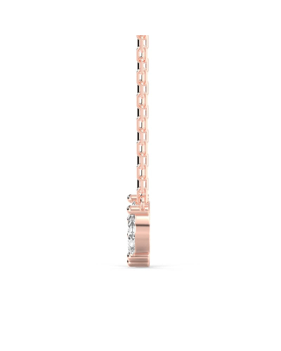 Collier de trois diamants en or rose