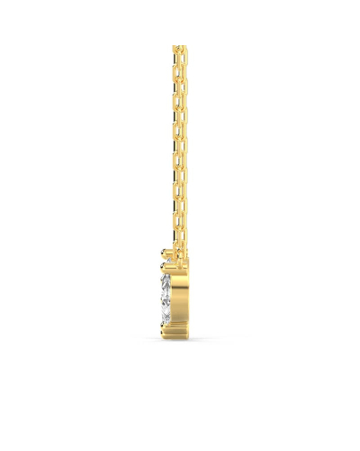 Collier de trois diamants en or jaune