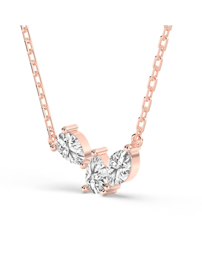 Collier de trois diamants en or rose