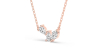 Collier de trois diamants en or rose