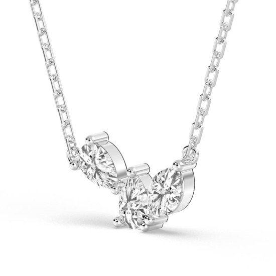 Collier de trois diamants en or blanc