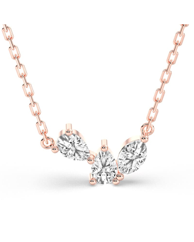 Collier de trois diamants en or rose