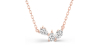 Collier de trois diamants en or rose