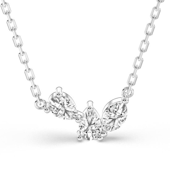 Collier de trois diamants en or blanc