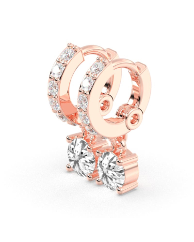 Boucles d'oreilles Créoles Diamants en or rose