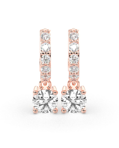 Boucles d'oreilles Créoles Diamants en or rose