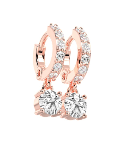 Boucles d'oreilles Créoles Diamants en or rose