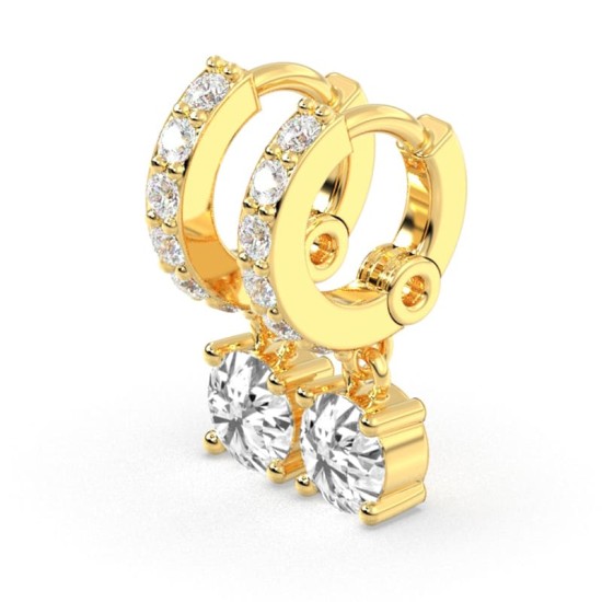 Boucles d'oreilles Créoles Diamants en or jaune