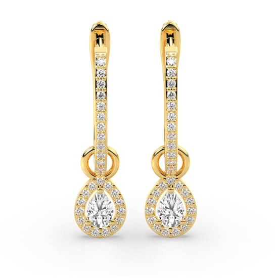 Boucles d'oreilles Dormeuses Diamants en or jaune