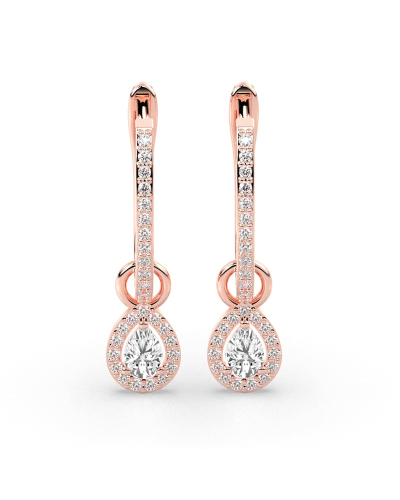 Boucles d'oreilles Dormeuses Diamants en or rose