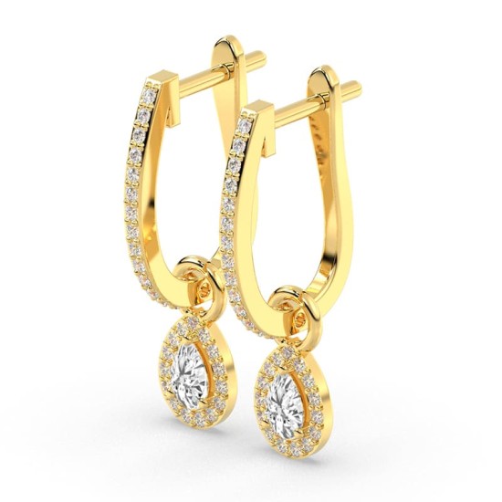 Boucles d'oreilles Dormeuses Diamants en or jaune