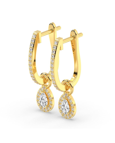 Boucles d'oreilles Dormeuses Diamants en or jaune