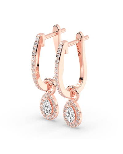 Boucles d'oreilles Dormeuses Diamants en or rose