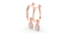 Boucles d'oreilles Dormeuses Diamants en or rose