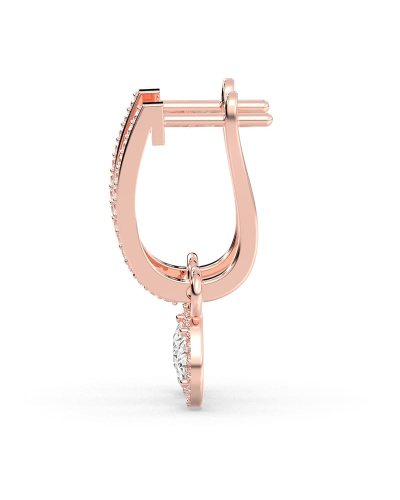 Boucles d'oreilles Dormeuses Diamants en or rose