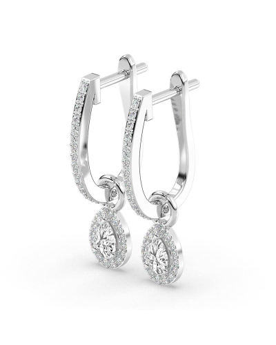 Boucles d'oreilles Dormeuses Diamants en or blanc