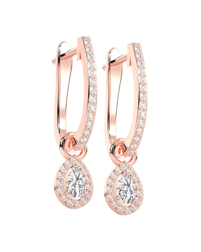 Boucles d'oreilles Dormeuses Diamants en or rose