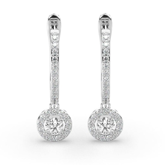 Boucles d'oreilles Dormeuses Diamants en or blanc