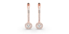 Boucles d'oreilles Dormeuses Diamants en or rose