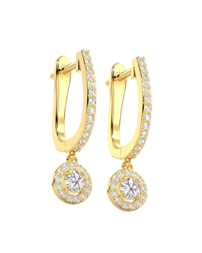 Boucles d'oreilles Dormeuses Diamants en or jaune