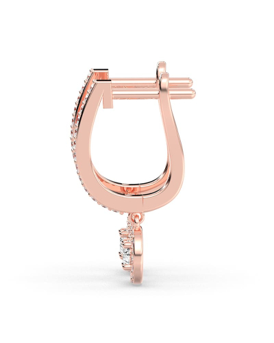 Boucles d'oreilles Dormeuses Diamants en or rose